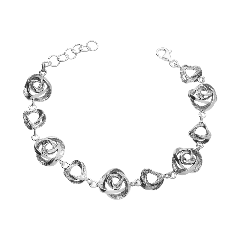 Bransoleta srebrna ażurowe róże