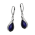 Kolczyki srebrne kropla z kobaltowym kamieniem