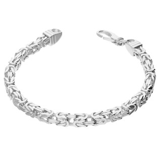 Bransoleta męska srebrna splot królewski próba 925