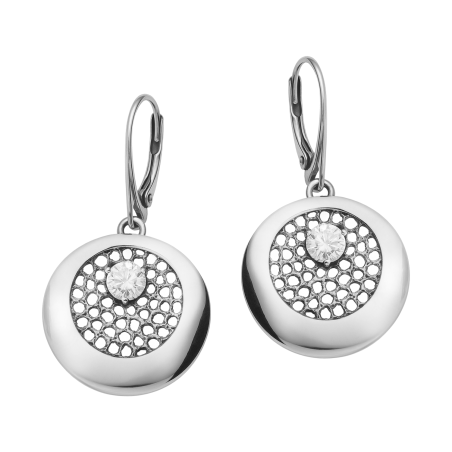 Kolczyki srebrne koło z ażurowym środkiem