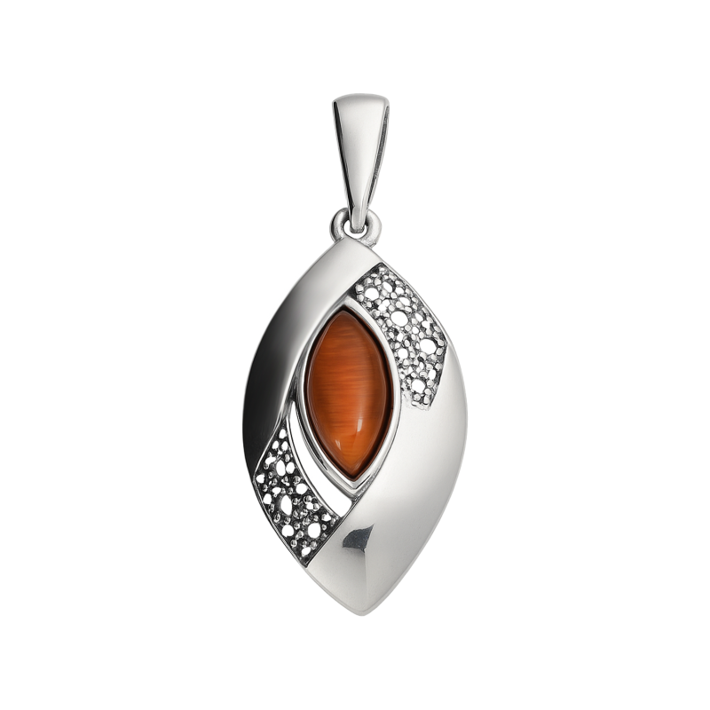 Zawieszka srebrna łezka z karmelowym kamieniem