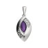 Zawieszka srebrna ażurowa łezka z fioletowym kamieniem