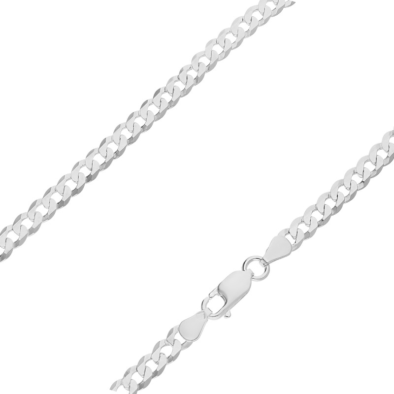 Łańcuszek srebrny rodowany pancerka 6 mm