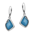 Kolczyki srebrne kropla z błękitną masą perłową