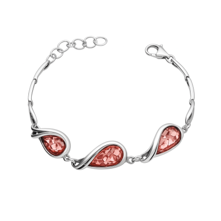 Bransoleta srebrna krople z opalami