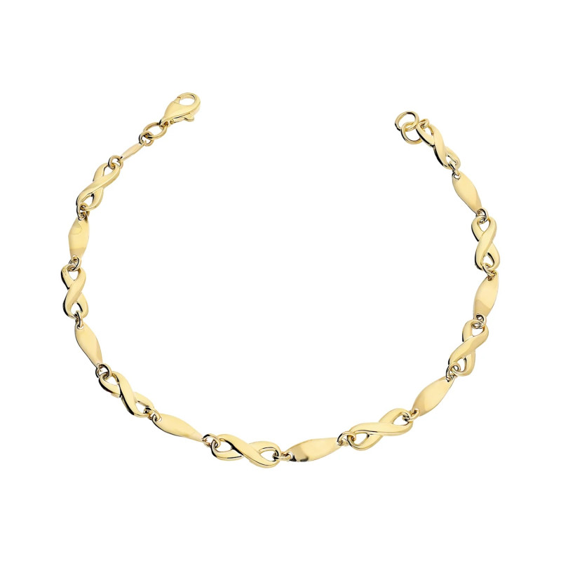 Bransoleta damska infinity z wygiętymi blaszkami