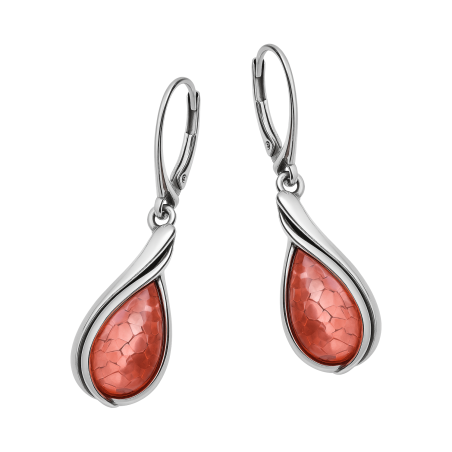 Kolczyki srebrne kropla z opalem