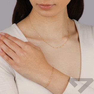 Łańcuszek złoty o splocie singapur próba 585