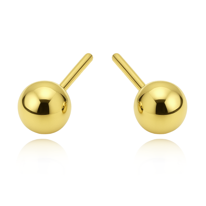 Złote kolczyki kulki 5mm pr. 585 - Minimalistyczne - JubilerSezam.pl