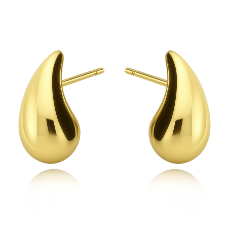 Złote Kolczyki Krople 3D pr. 585 - JubilerSezam.pl