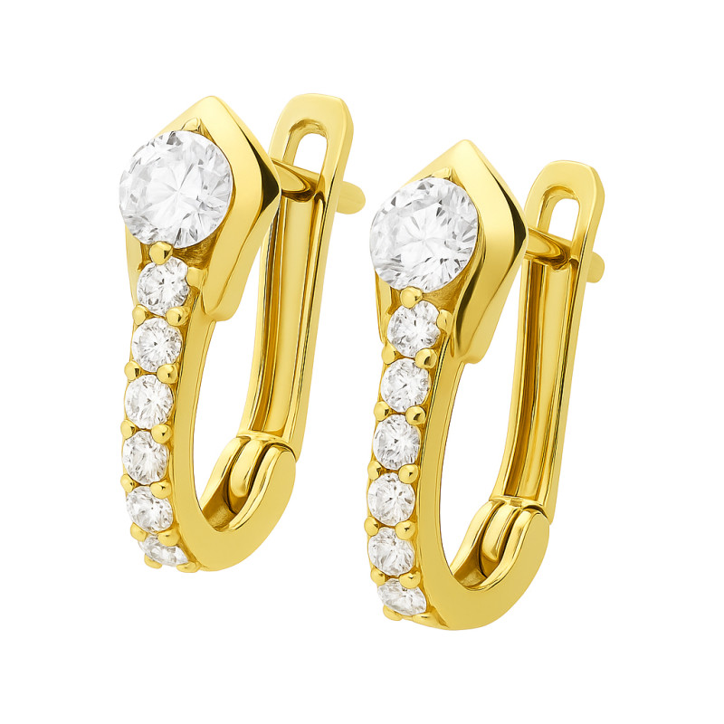 Kolczyki złote dla dziewczynki z cyrkoniami próba 375