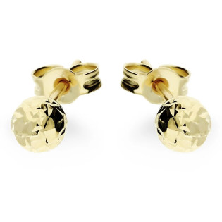 Kolczyki złote kulki grawerowane 5 mm
