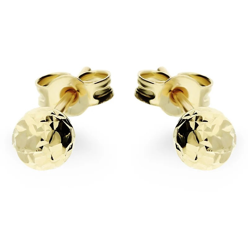 Kolczyki złote kulki grawerowane 5 mm