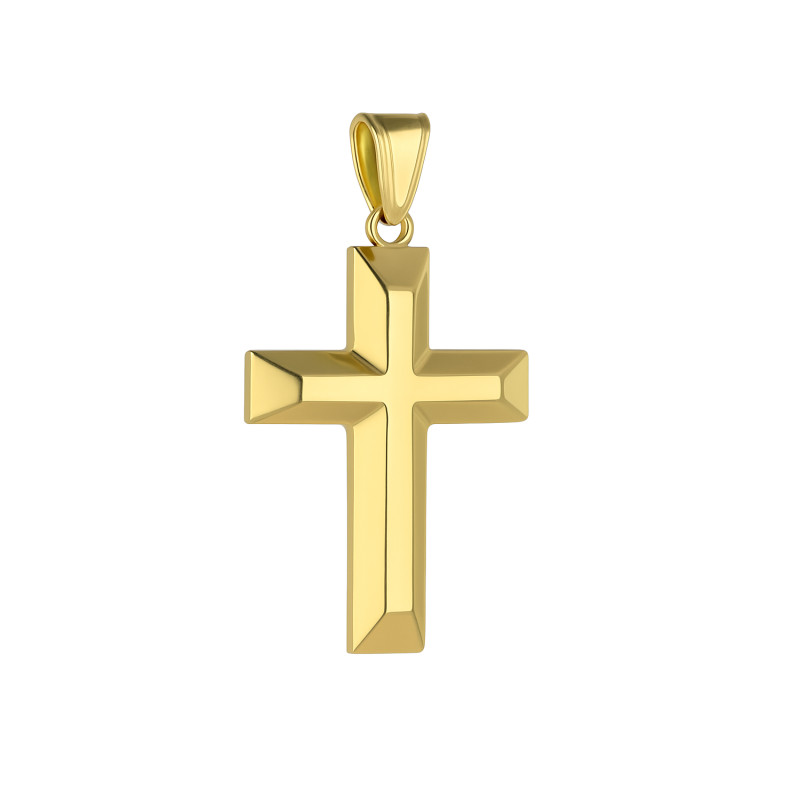 Krzyżyk złoty gładki ze ściętymi ramionami