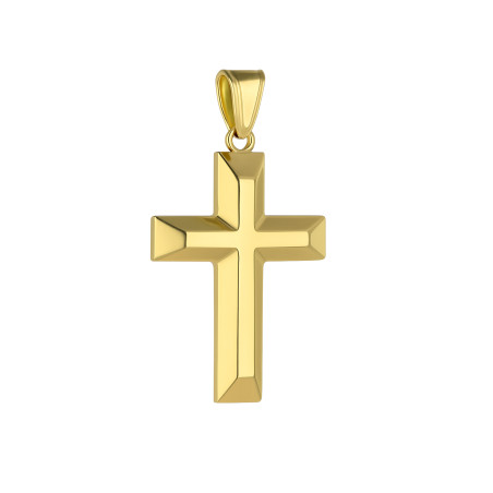 Krzyżyk złoty gładki ze ściętymi ramionami