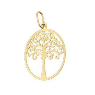 Zawieszka złota ażurowe drzewko w kole próba 585