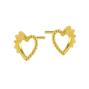 Kolczyki złote serce ramka próba 585