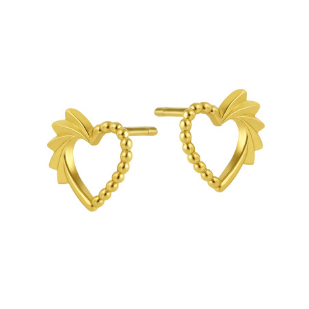 Kolczyki złote serce ramka próba 585