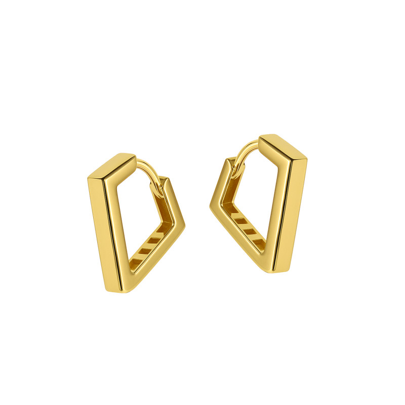 Kolczyki złote trójkątne blaszki próba 585