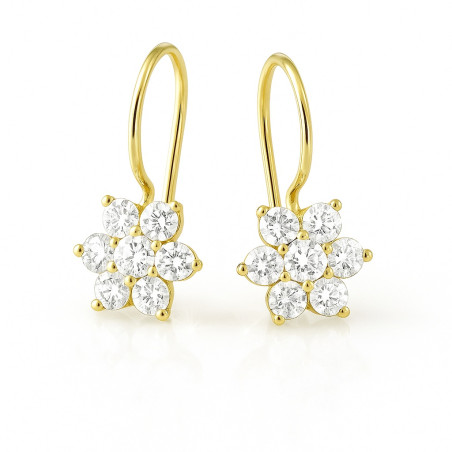 Kolczyki złote dla dziewczynki z kwiatkiem próba 375