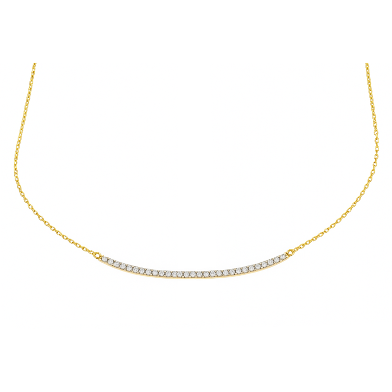 Naszyjnik złoty kolijka z białymi diamentami