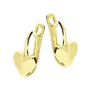Złote kolczyki serduszka pr. 375 - JubilerSezam.pl