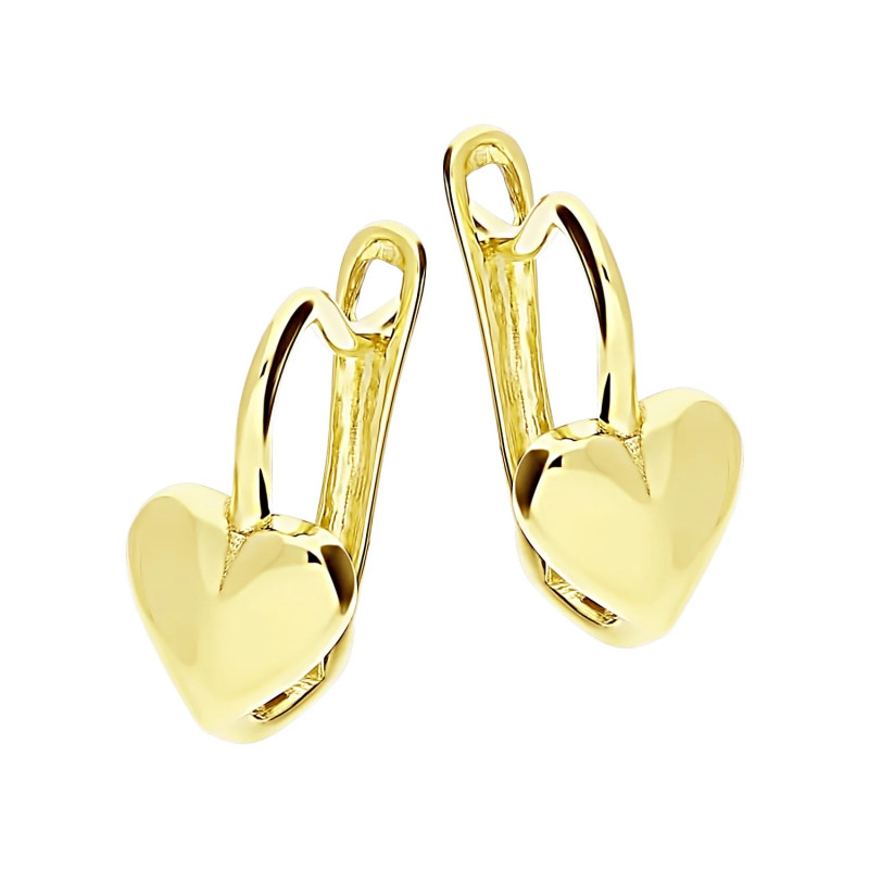 Złote kolczyki serduszka pr. 375 - JubilerSezam.pl