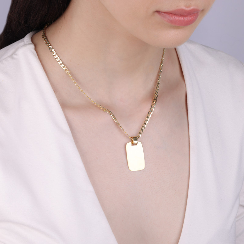 Łańcuszek pancer srebro pozłacane próby 925