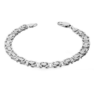 Bransoleta srebrna rodowana bizantyna 8 mm