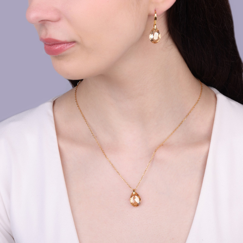 Kolczyki SPARK Two Faces Gold KWG643316GS srebro pozłacane 925