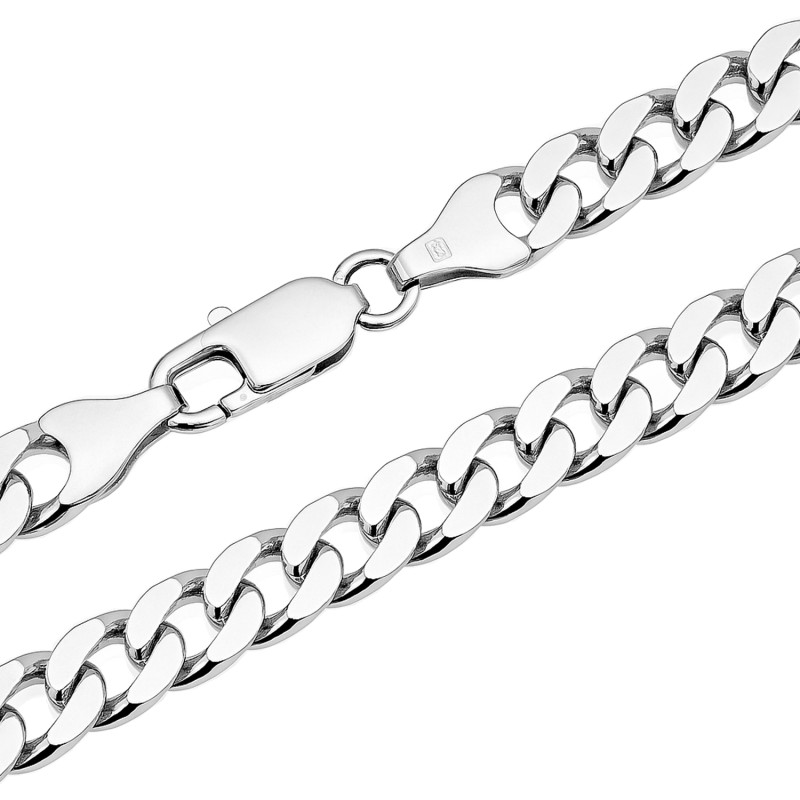 Łańcuszek srebrny rodowany o splocie pancer