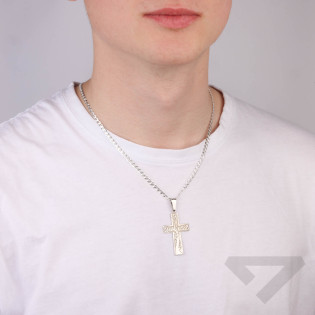 Krzyżyk srebrny z drzewem życia