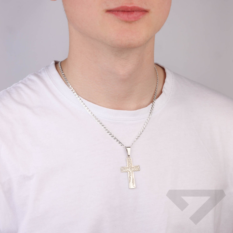 Krzyżyk srebrny z drzewem życia