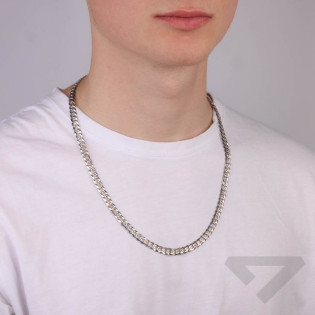 Łańcuszek męski pancer pave srebro rodowane próba 925