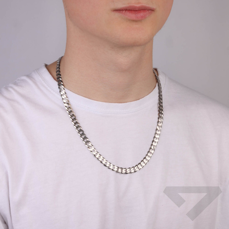 Łańcuszek srebrny o splocie pancer