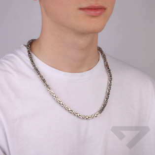 Łańcuszek srebrny rodowany splot królewski 6mm