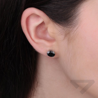 Kolczyki srebrne z czarną cyrkonią