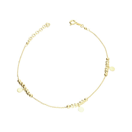 Bransoleta noga srebro pozłacane z kulkami próba 925