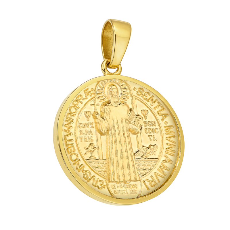 Medalik złoty Benedyktyński próba 375