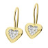 Kolczyki złote dla dziewczynki serce z cyrkoniami próba 585