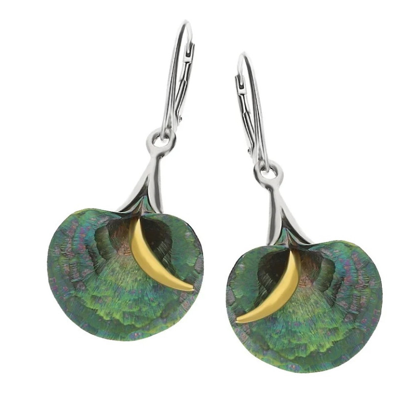 Kolczyki kalia zielony tytan i srebrne zapięcie