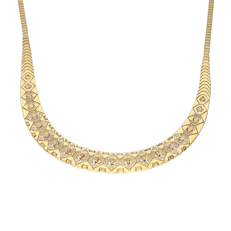 Naszyjnik złoty Kleopatra zaprezentowany na finalistce Miss Polski 2025 Izabeli Wróblewskiej