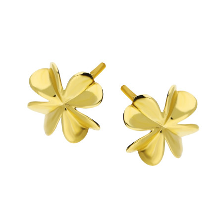 Kolczyki złote koniczyna z serc