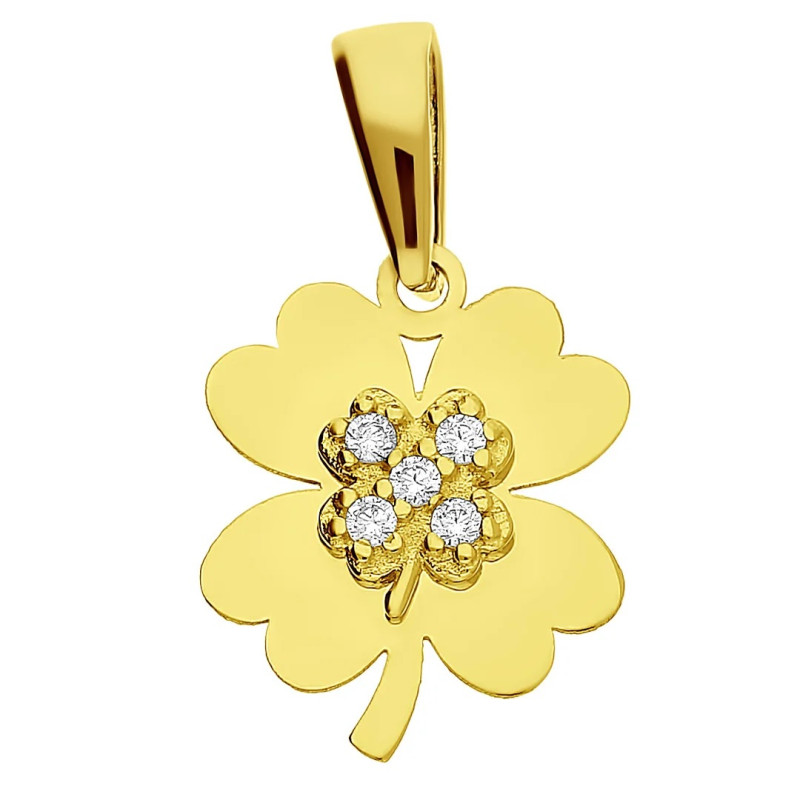 Zawieszka koniczyna z serc z cyrkoniami