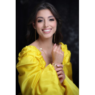 Pozłacany Naszyjnik Krople z Masą Perłową - JubilerSezam.pl