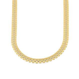 Naszyjnik złoty taśma zaprezentowany na finalistce Miss Polski 2025 Kamili Laskowskiej