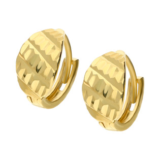 Kolczyki złote grawerowane blaszki