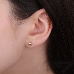 Kolczyki złote półkulki gładkie 5 mm na sztyft