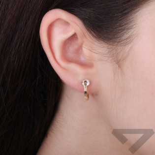 Kolczyki kółka z pojedynczą cyrkonią próba 375