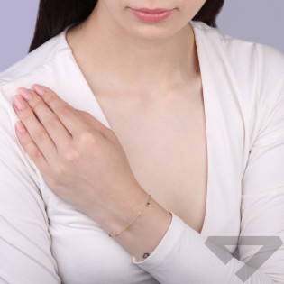 Bransoleta złota z wiszącymi krążkami i kulkami AR VX4FOR12B0314-II-DC próba 585